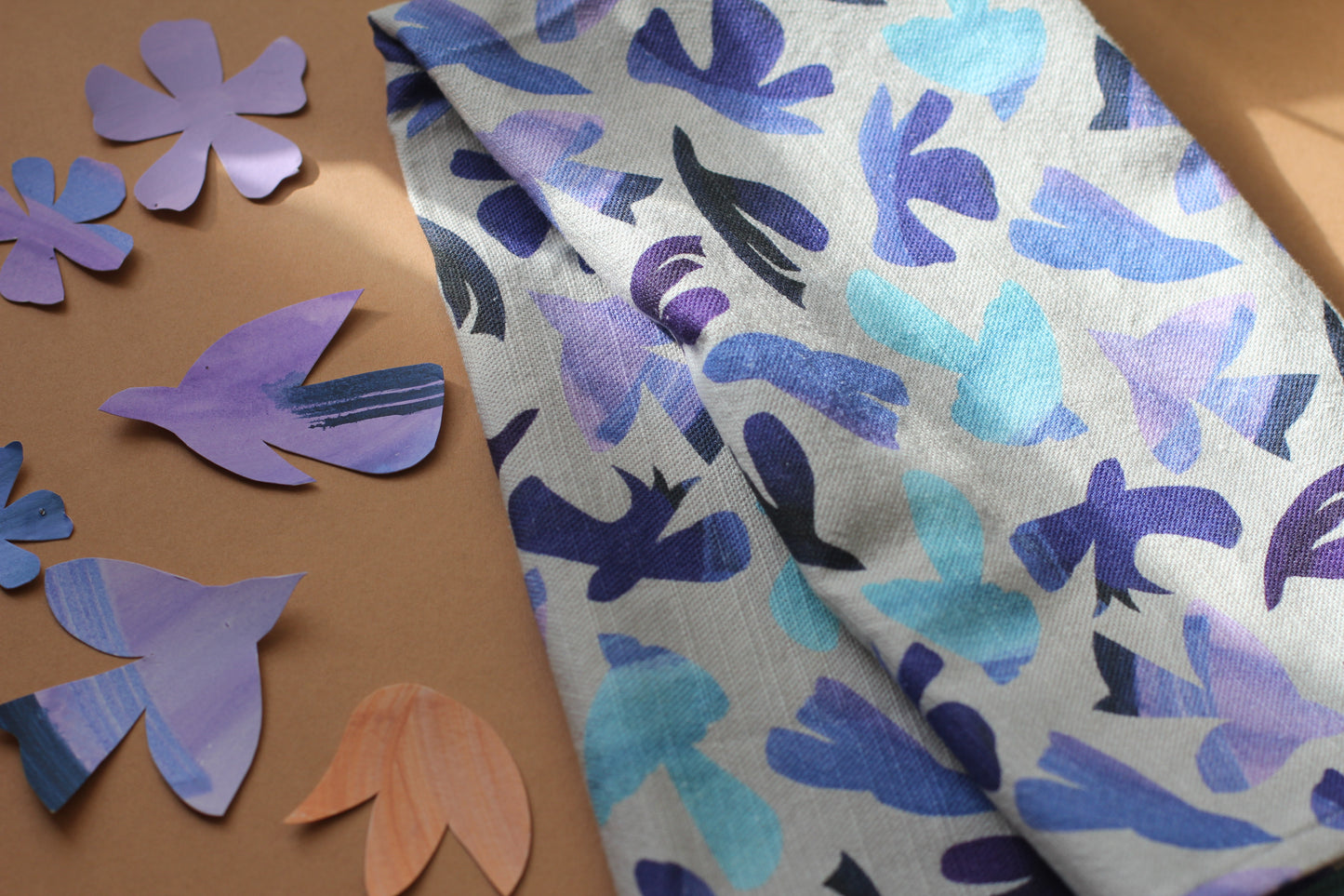 Purple doves luxury kitchen tea towel