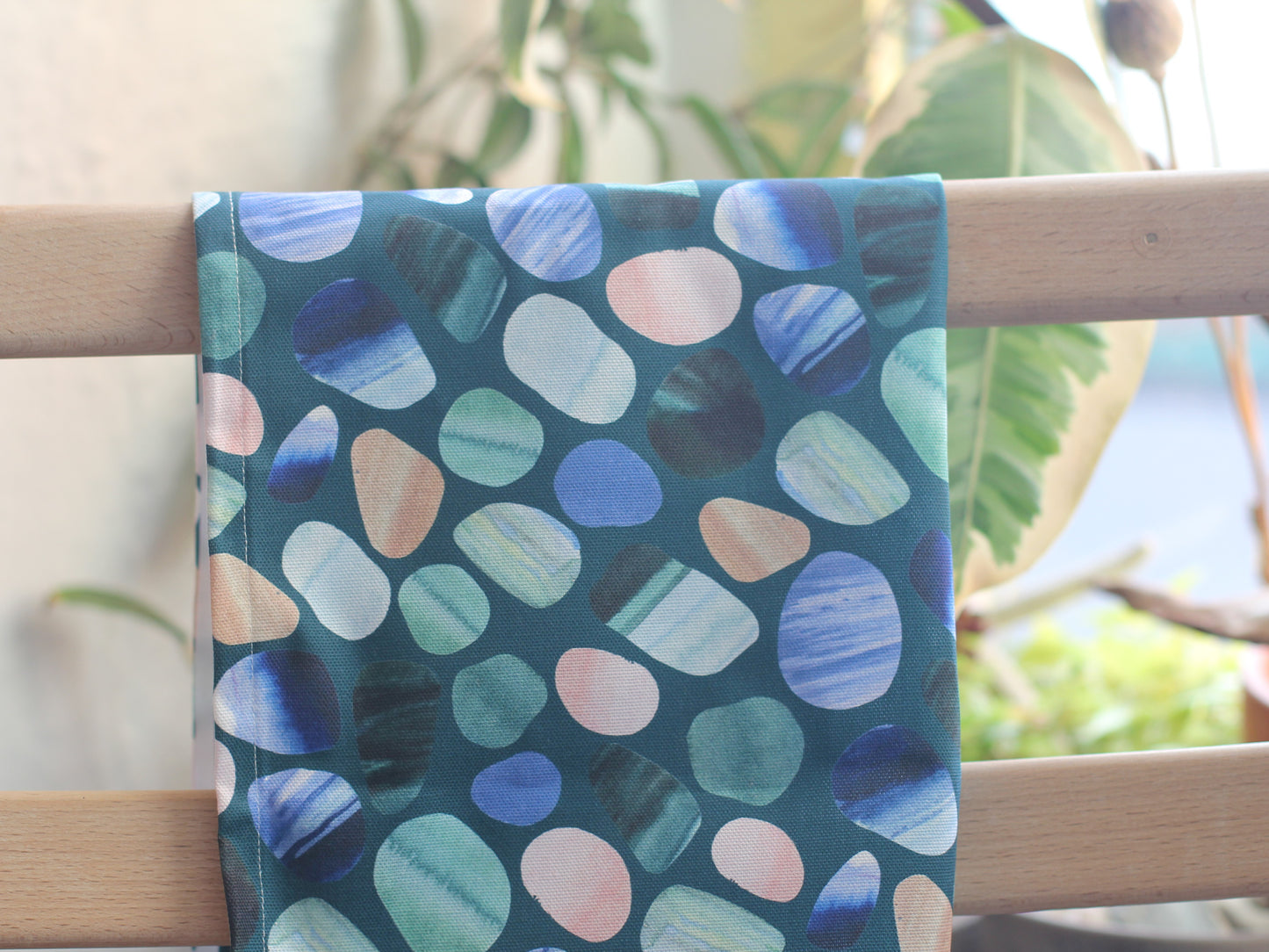 Sea glass crystal print tea towel