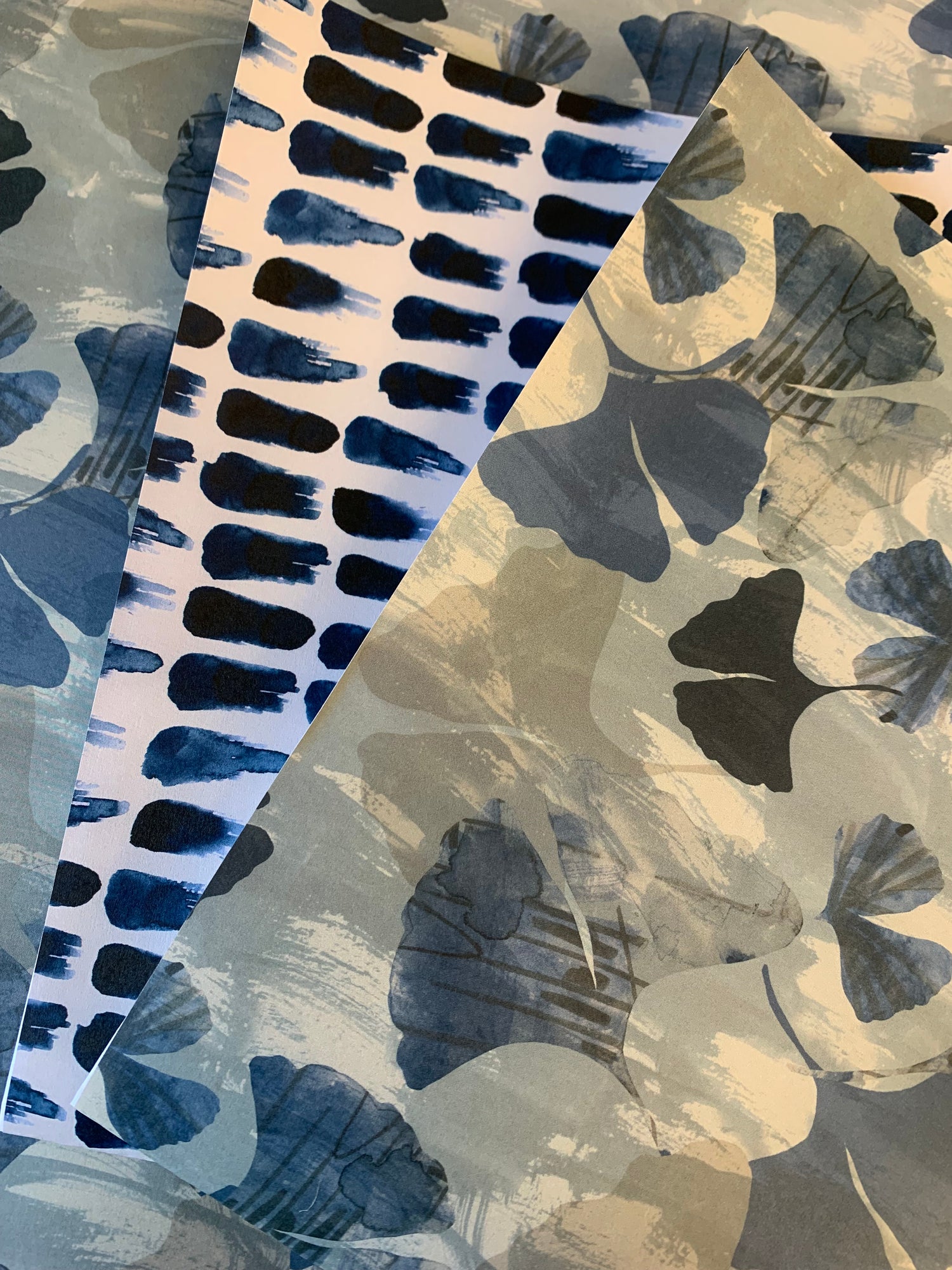 indigo print wrapping papers