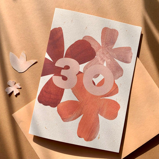 Floral 30th Birthday Card