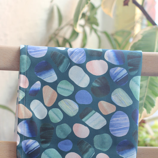 Sea glass crystal print tea towel